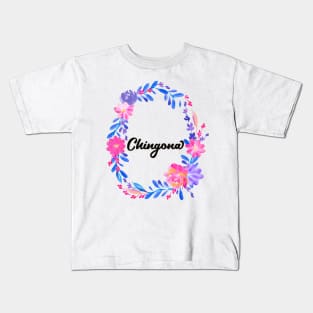 Chingona Floral Watercolor design Kids T-Shirt